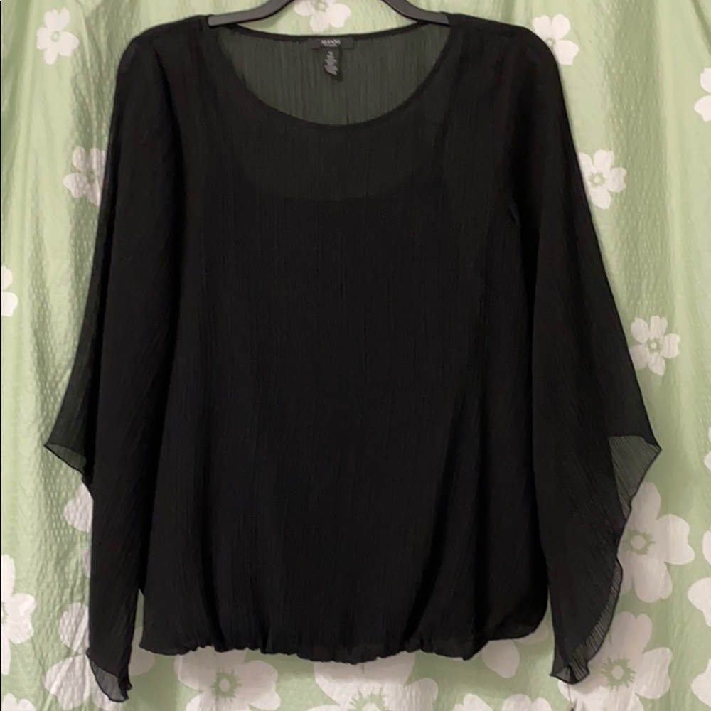 Alfani Woman sheer black top w/camisole